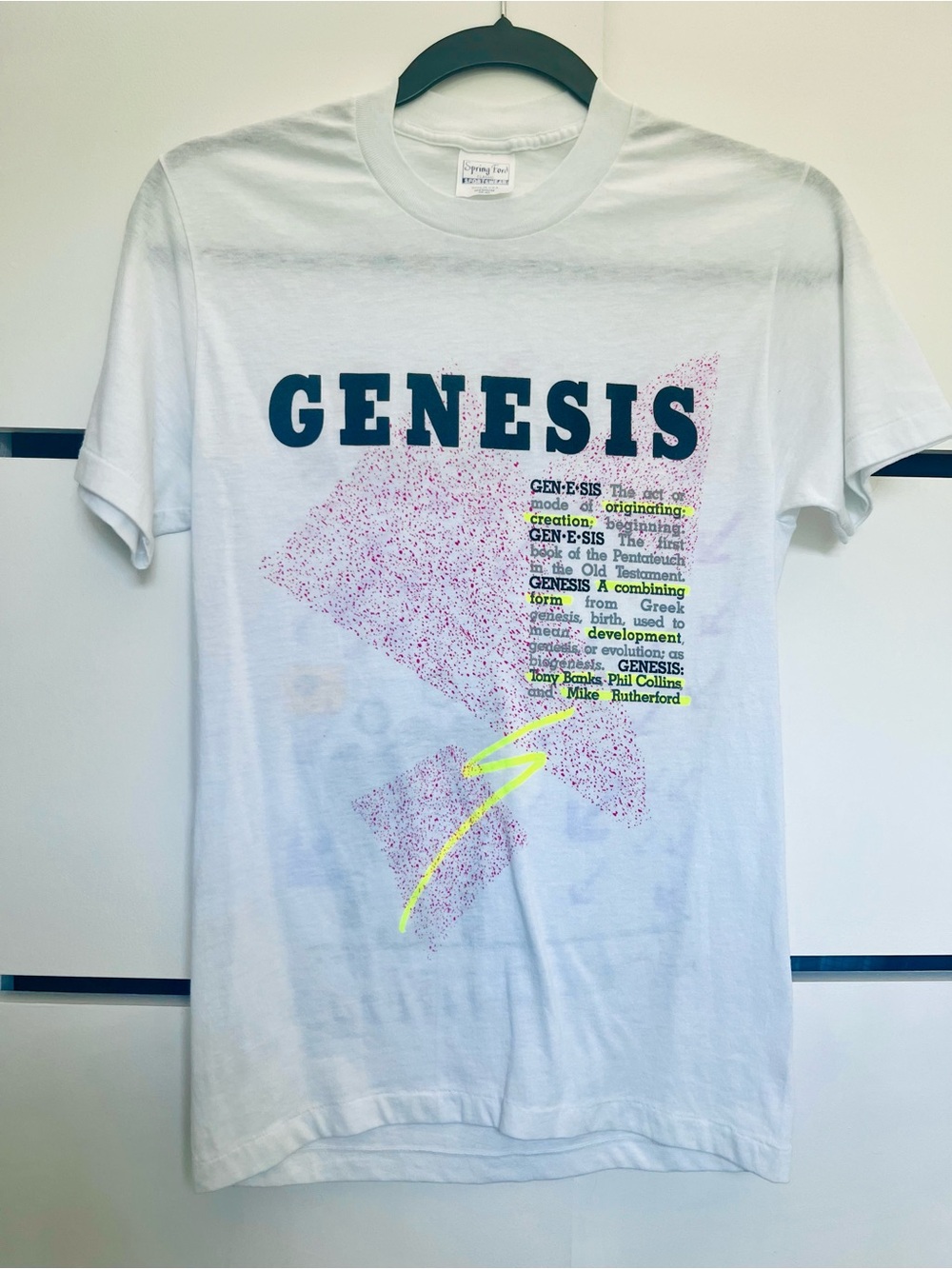 RARE Vintage Genesis 80s Tour Graphic Tee - White Band Shirt, Phil Collins